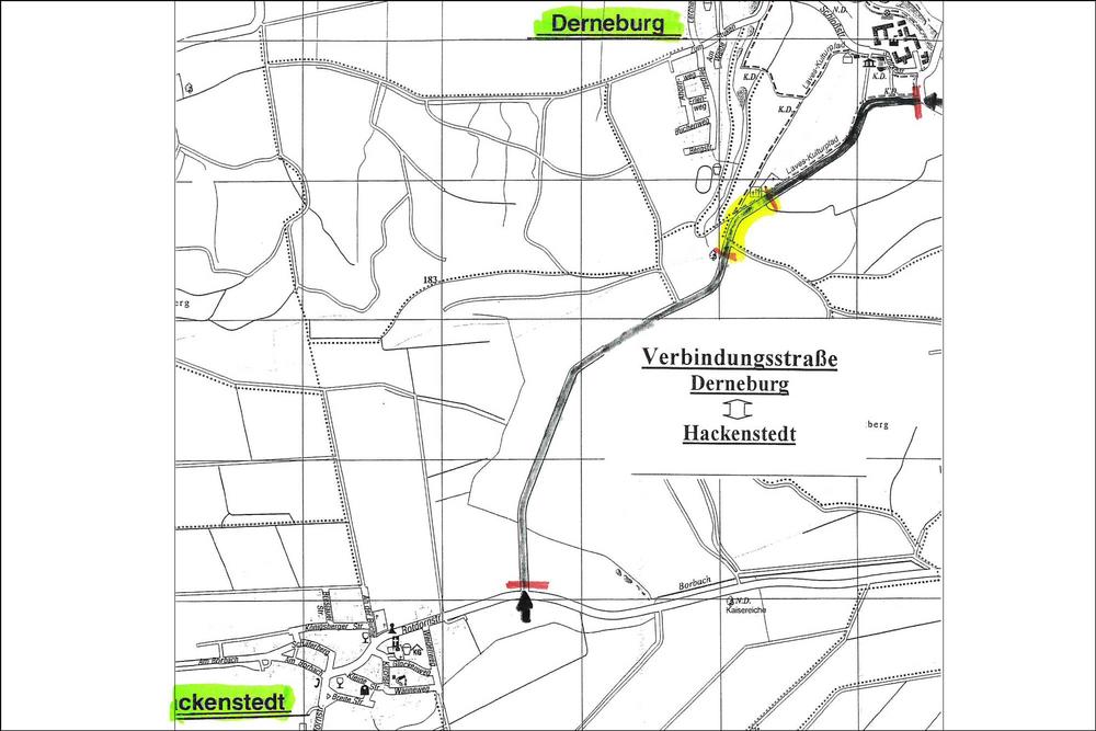 Bild vergrößern: Lageplan Gemeindeverbindungsstrasse Hackenstedt Derneburg